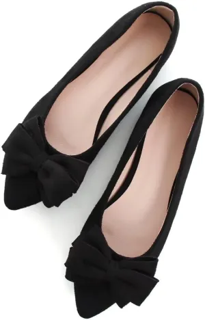TN TANGNEST Women Fashion Bowknot Flats Comfort Pointed Toe Dress Shoes