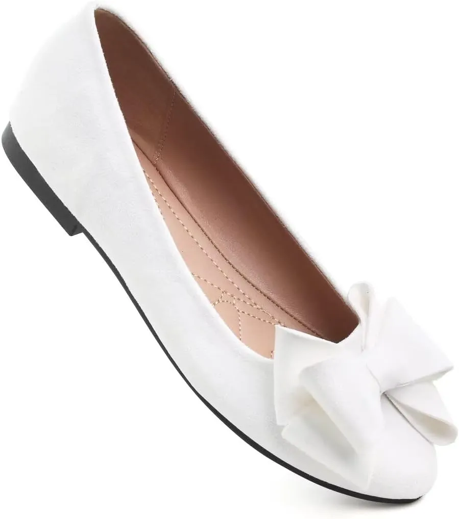TN TANGNEST Women Fashion Bowknot Flats Comfort Pointed Toe Dress Shoes