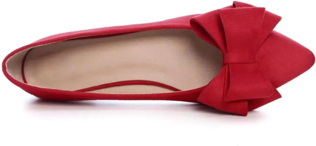 TN TANGNEST Women Fashion Bowknot Flats Comfort Pointed Toe Dress Shoes