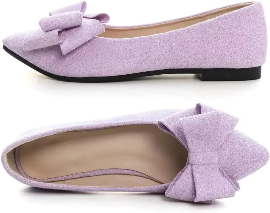 TN TANGNEST Women Fashion Bowknot Flats Comfort Pointed Toe Dress Shoes