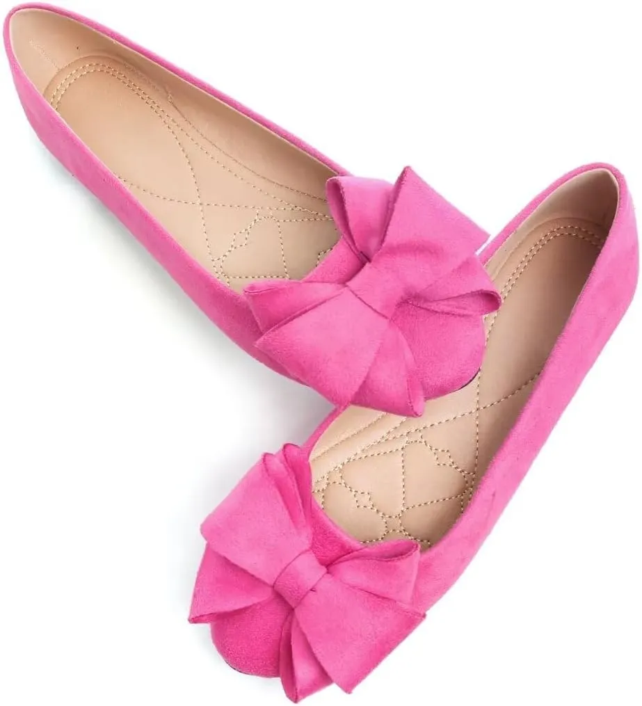 TN TANGNEST Women Fashion Bowknot Flats Comfort Pointed Toe Dress Shoes