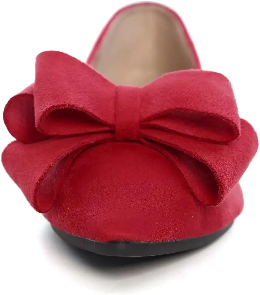 TN TANGNEST Women Fashion Bowknot Flats Comfort Pointed Toe Dress Shoes
