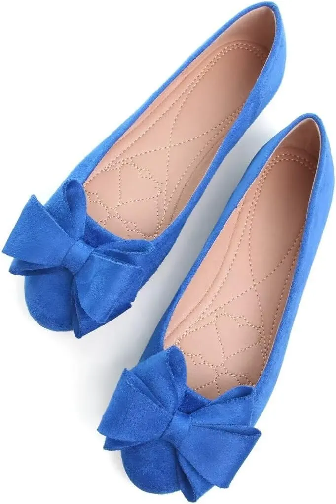 TN TANGNEST Women Fashion Bowknot Flats Comfort Pointed Toe Dress Shoes