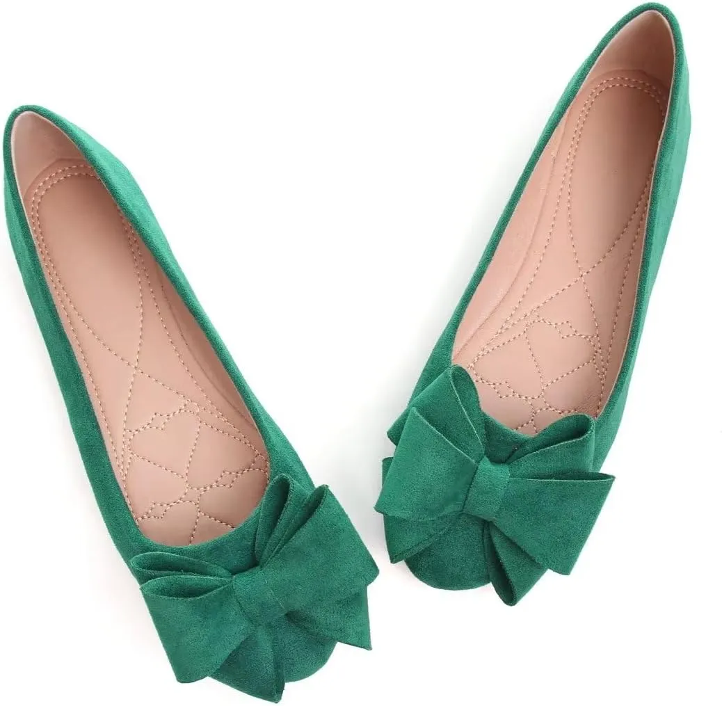 TN TANGNEST Women Fashion Bowknot Flats Comfort Pointed Toe Dress Shoes