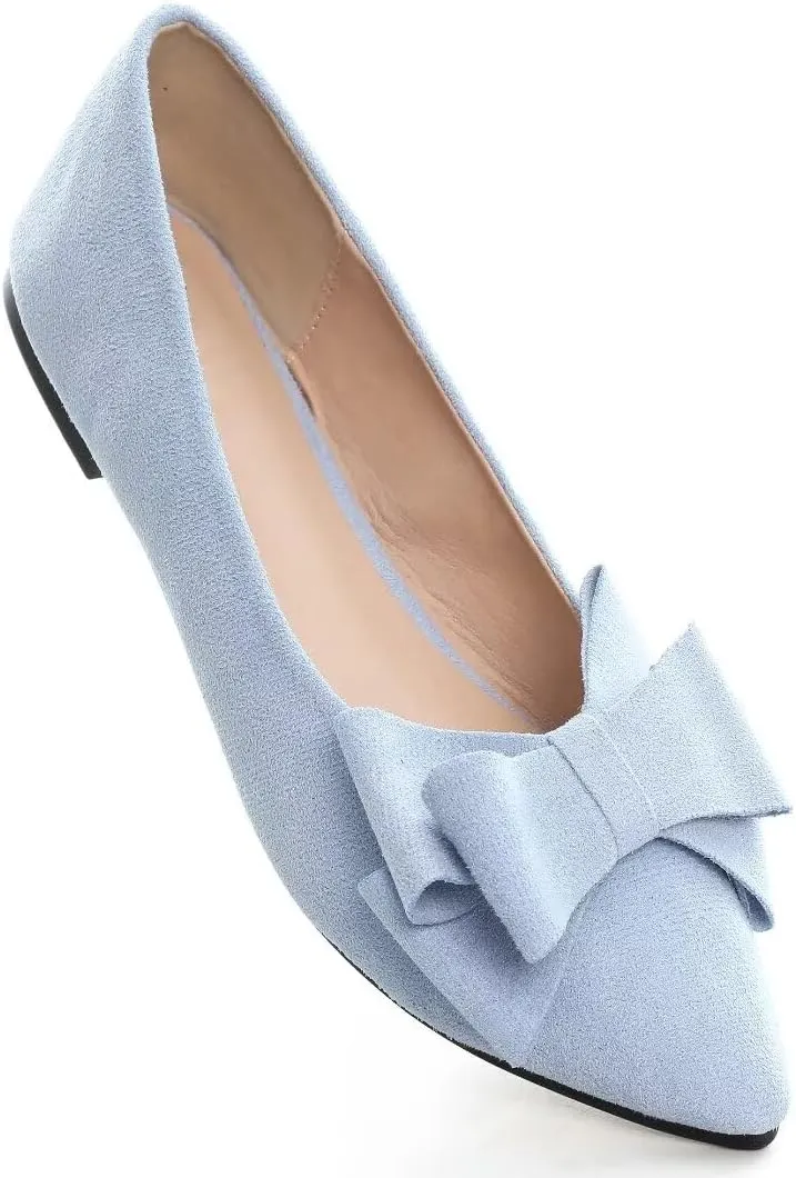 TN TANGNEST Women Fashion Bowknot Flats Comfort Pointed Toe Dress Shoes