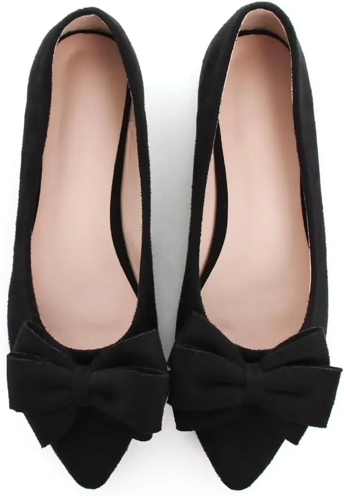 TN TANGNEST Women Fashion Bowknot Flats Comfort Pointed Toe Dress Shoes