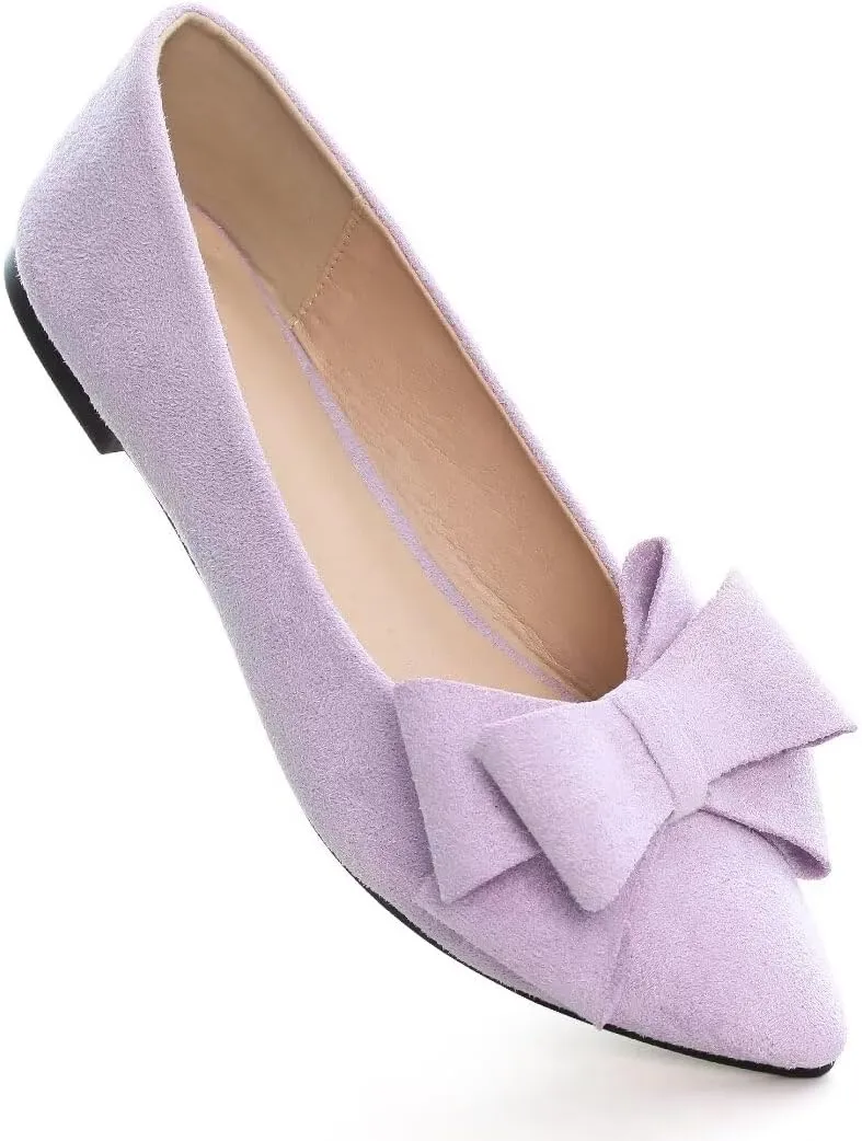 TN TANGNEST Women Fashion Bowknot Flats Comfort Pointed Toe Dress Shoes