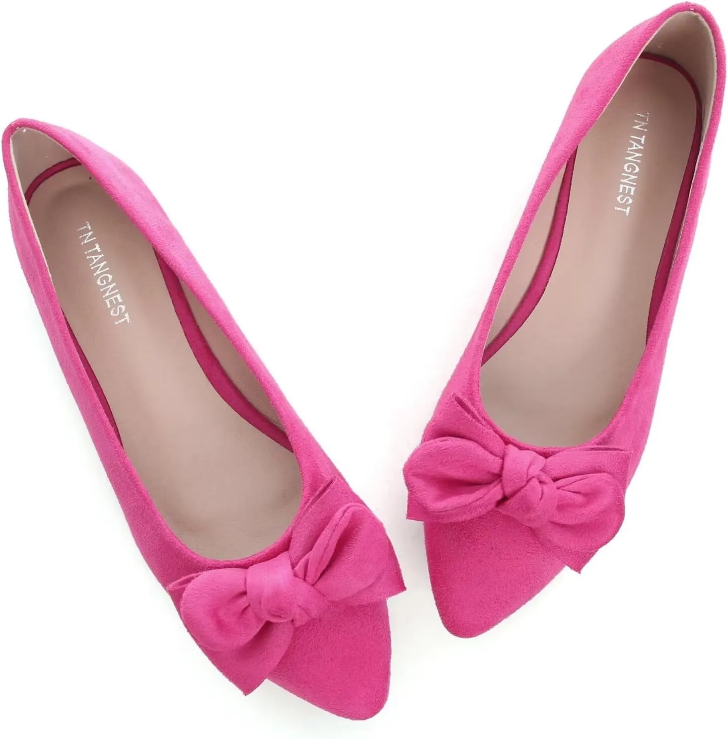 TN TANGNEST Women Fashion Bowknot Flats Comfort Pointed Toe Dress Shoes