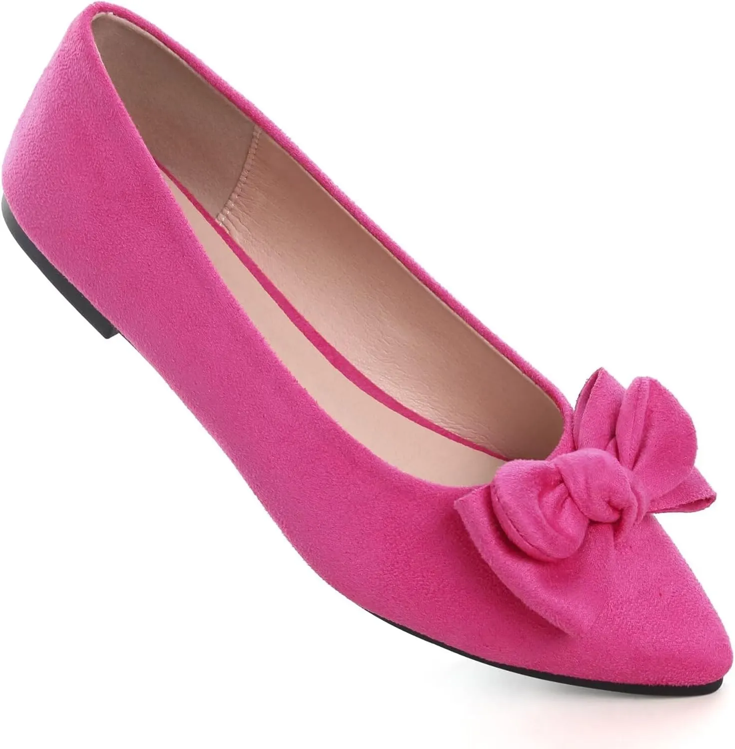 TN TANGNEST Women Fashion Bowknot Flats Comfort Pointed Toe Dress Shoes