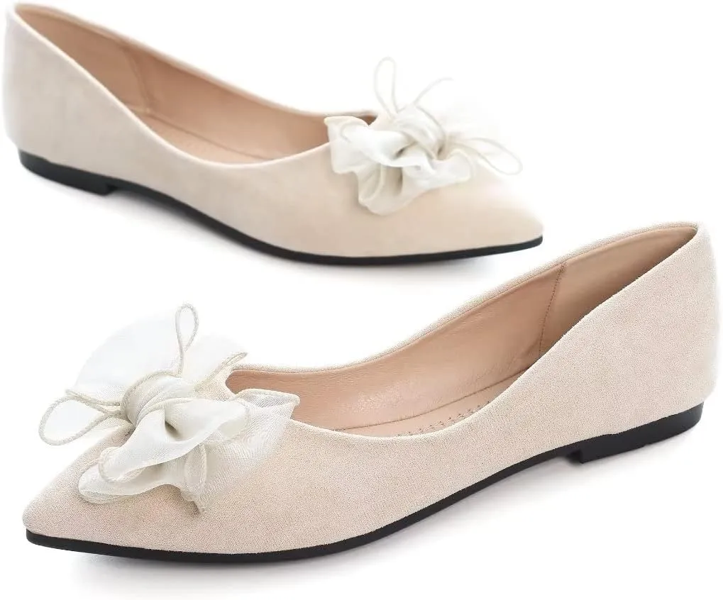 TN TANGNEST Womens Casual Flats Fashion Chain Pointed Toe Ballet Flats Rhinestone Flats Comfort Slip On Dress Shoes