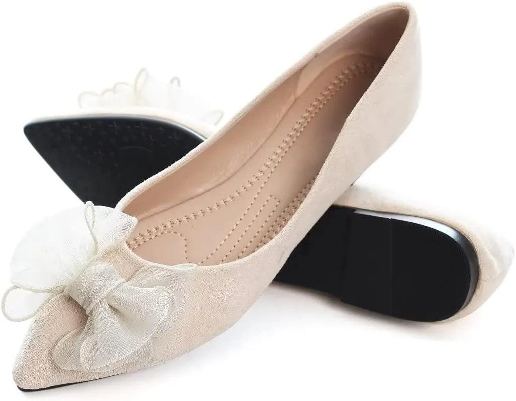TN TANGNEST Womens Casual Flats Fashion Chain Pointed Toe Ballet Flats Rhinestone Flats Comfort Slip On Dress Shoes