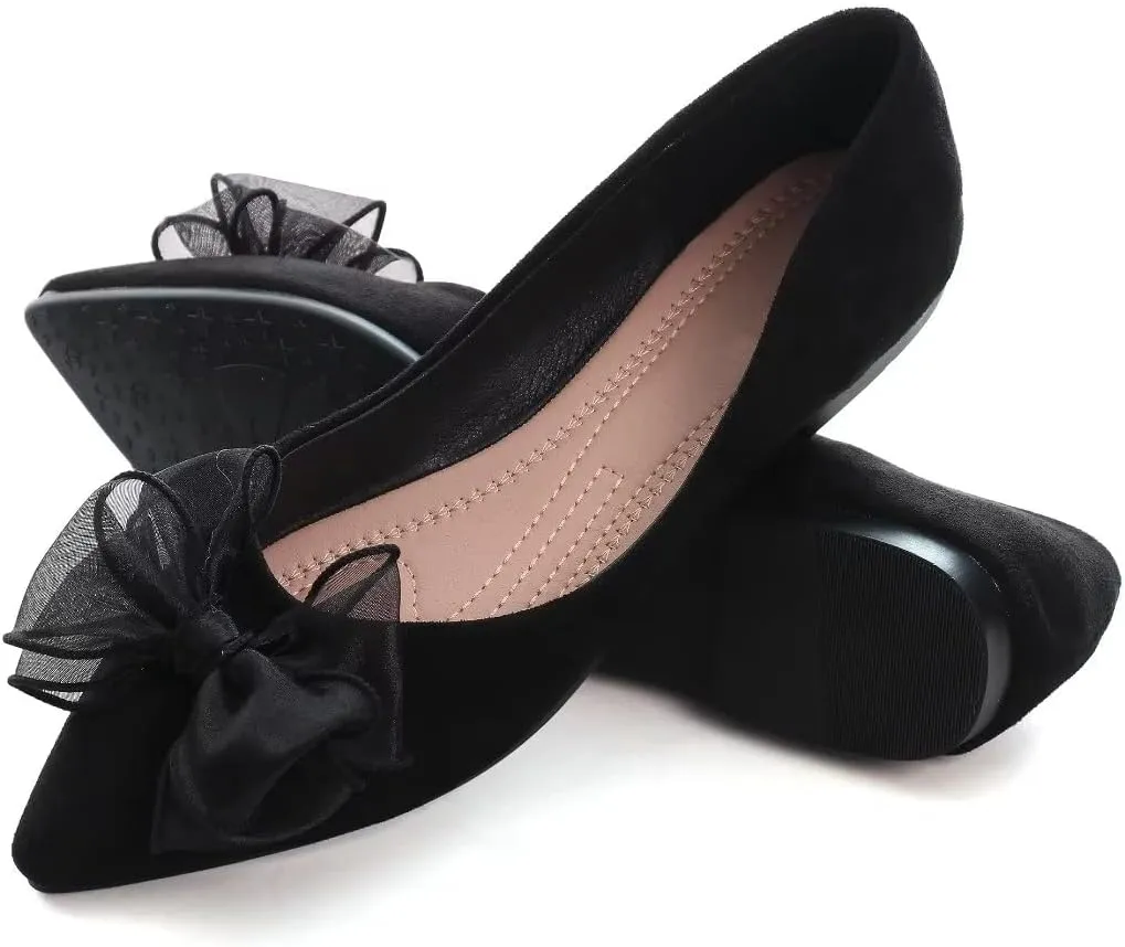 TN TANGNEST Womens Casual Flats Fashion Chain Pointed Toe Ballet Flats Rhinestone Flats Comfort Slip On Dress Shoes