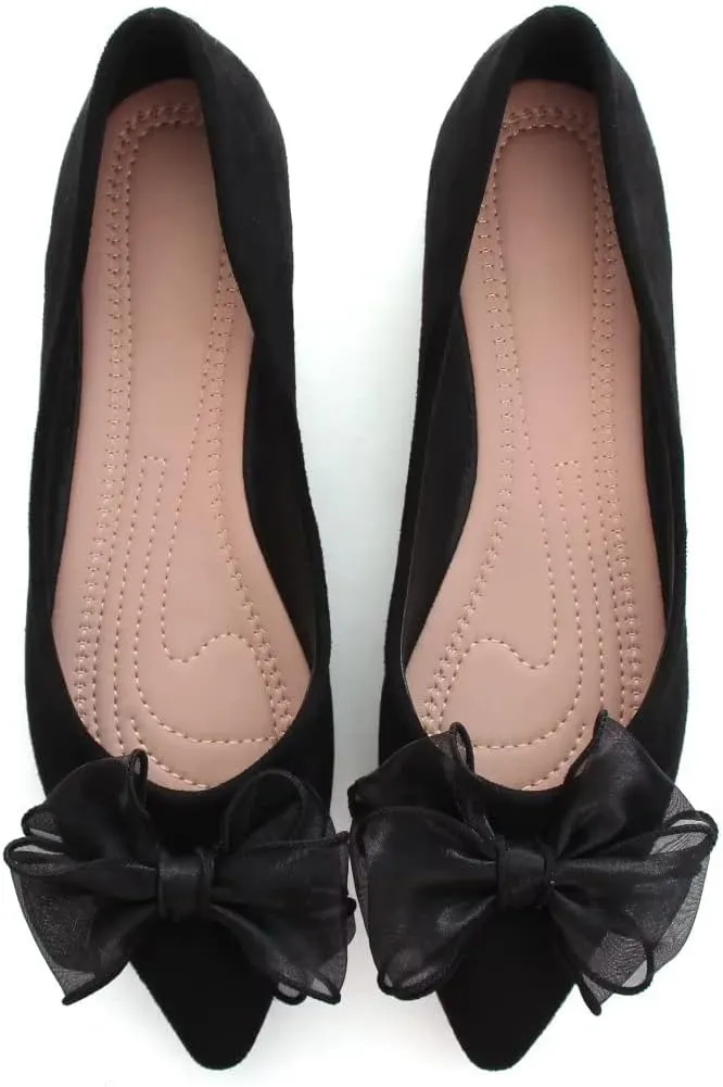 TN TANGNEST Womens Casual Flats Fashion Chain Pointed Toe Ballet Flats Rhinestone Flats Comfort Slip On Dress Shoes