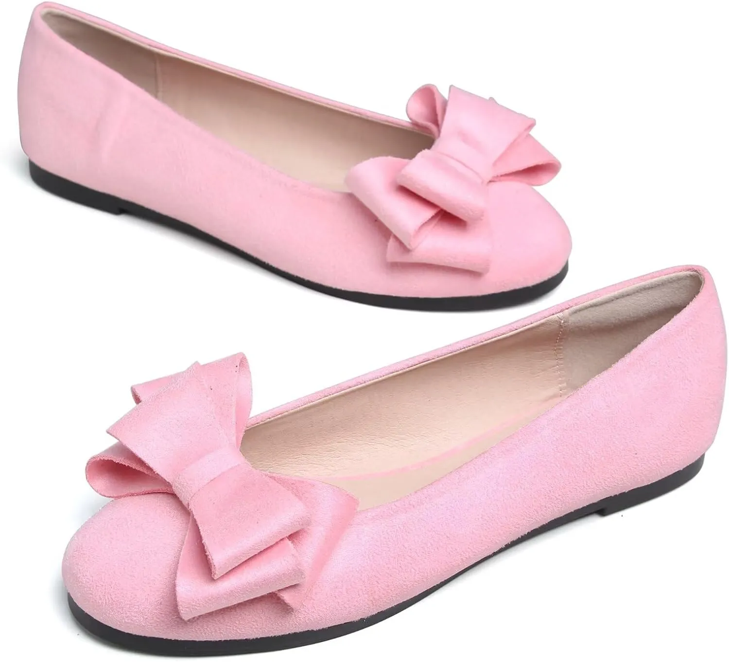 TN TANGNEST Women's Comfortable Pointed Toe Bowknot Flats Slip On Loafers Casual Flats