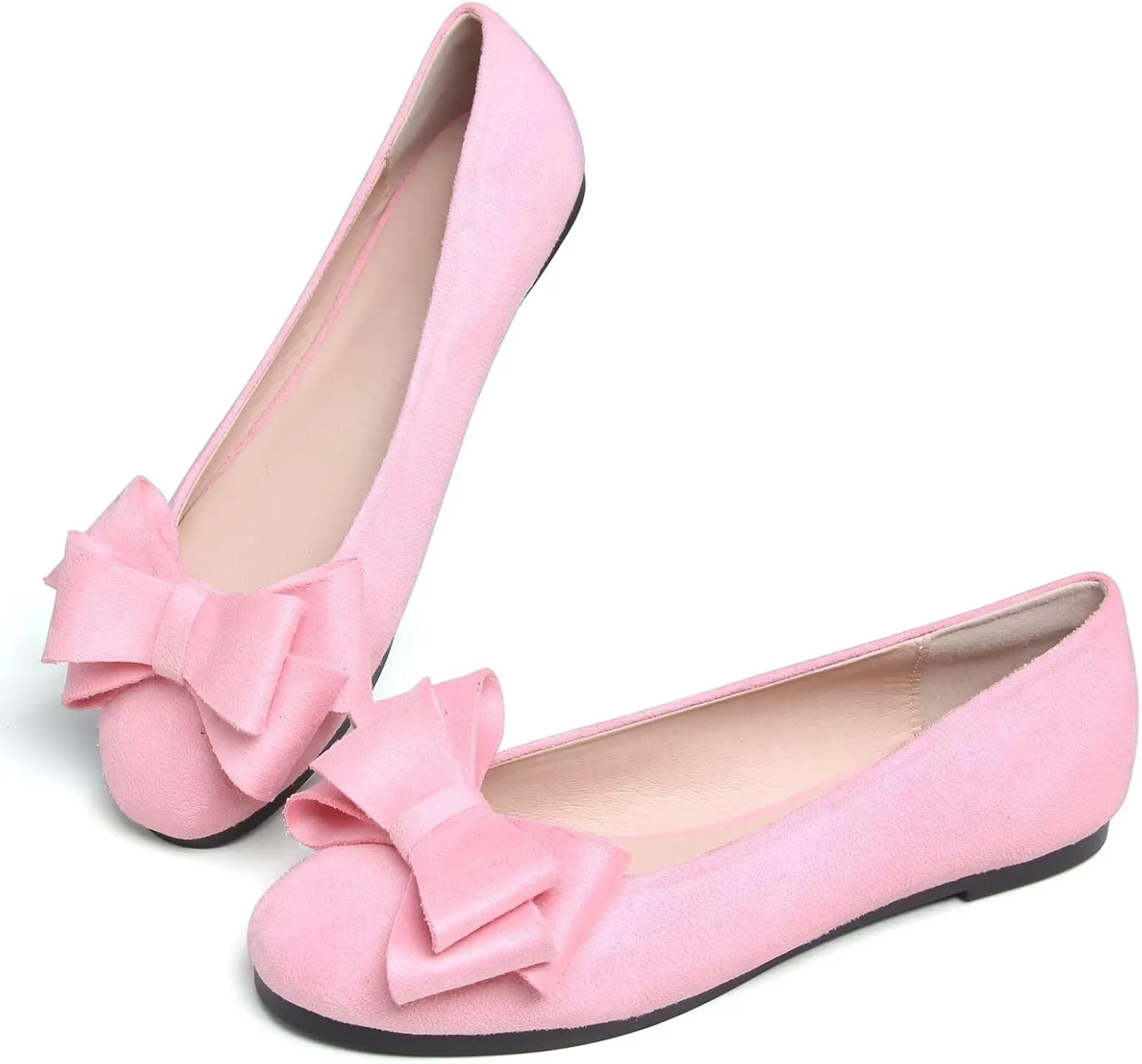TN TANGNEST Women's Comfortable Pointed Toe Bowknot Flats Slip On Loafers Casual Flats
