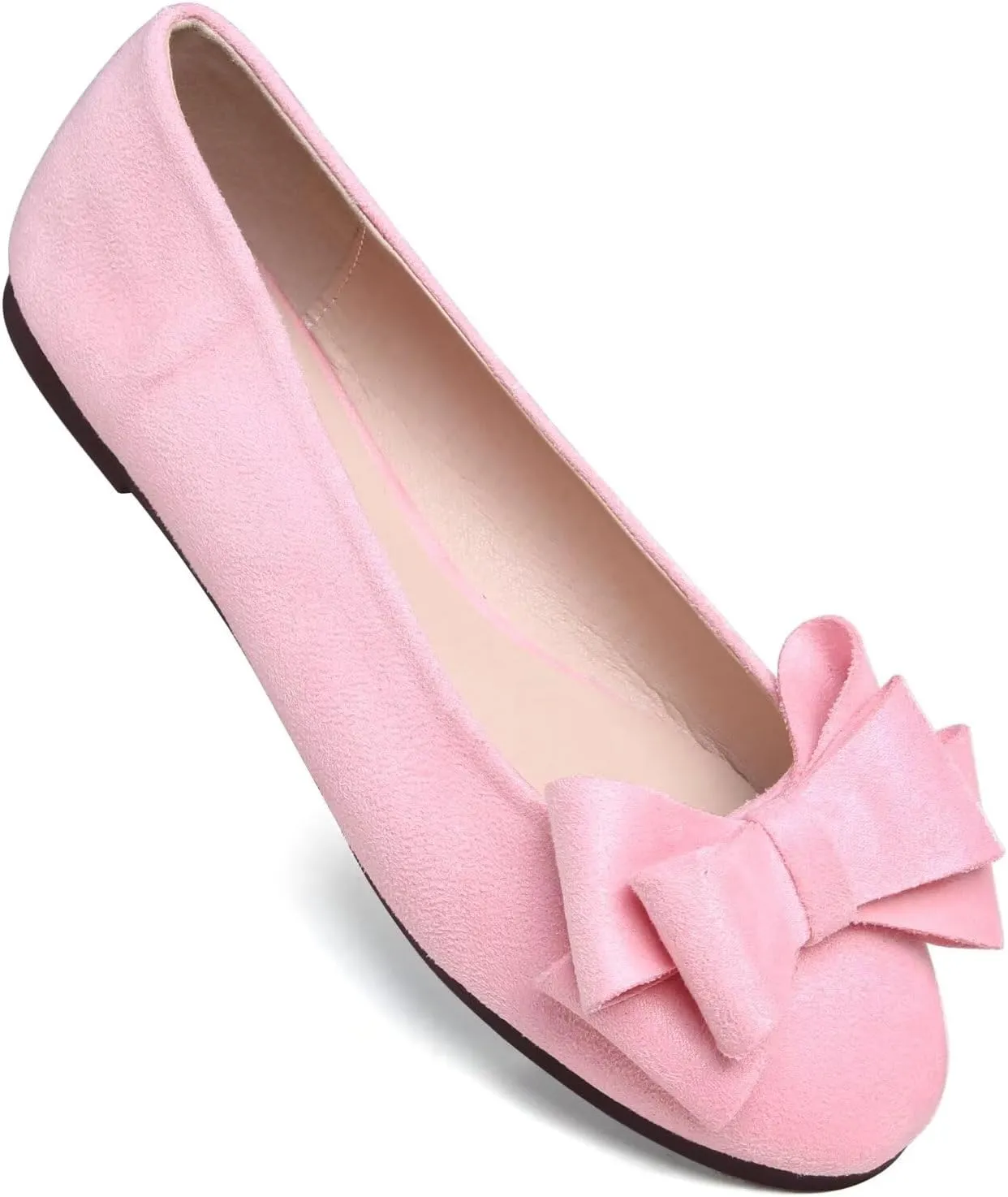 TN TANGNEST Women's Comfortable Pointed Toe Bowknot Flats Slip On Loafers Casual Flats