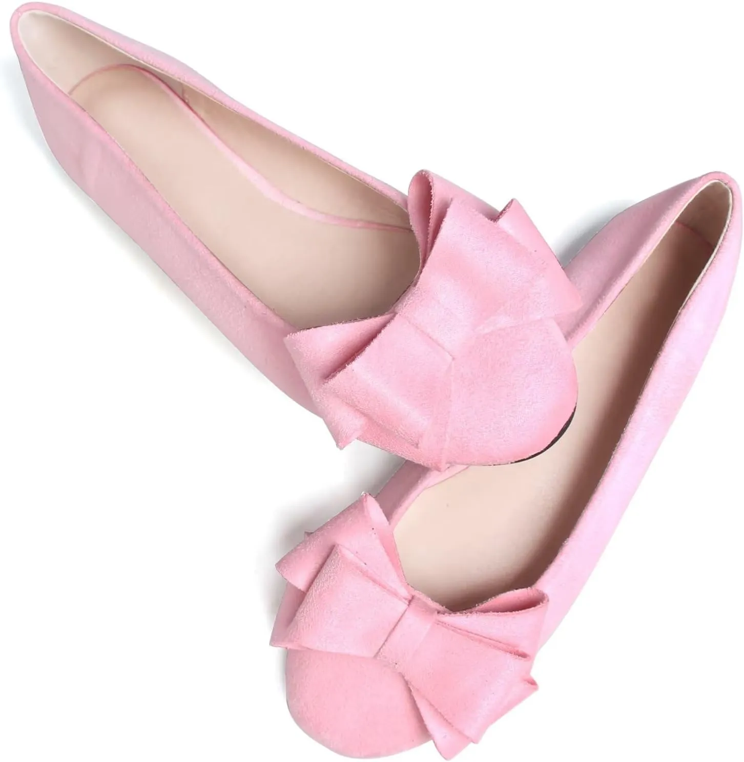 TN TANGNEST Women's Comfortable Pointed Toe Bowknot Flats Slip On Loafers Casual Flats