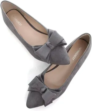TN TANGNEST Women's Summer Dress Flats - Comfortable Pointed Toe Bowknot Ballet Shoes for Woman - Soft Suede Driving Flats
