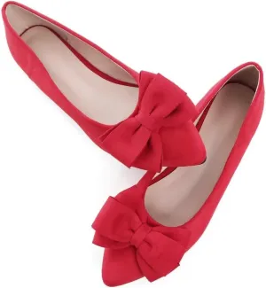 TN TANGNEST Women's Summer Dress Flats - Comfortable Pointed Toe Bowknot Ballet Shoes for Woman - Soft Suede Driving Flats