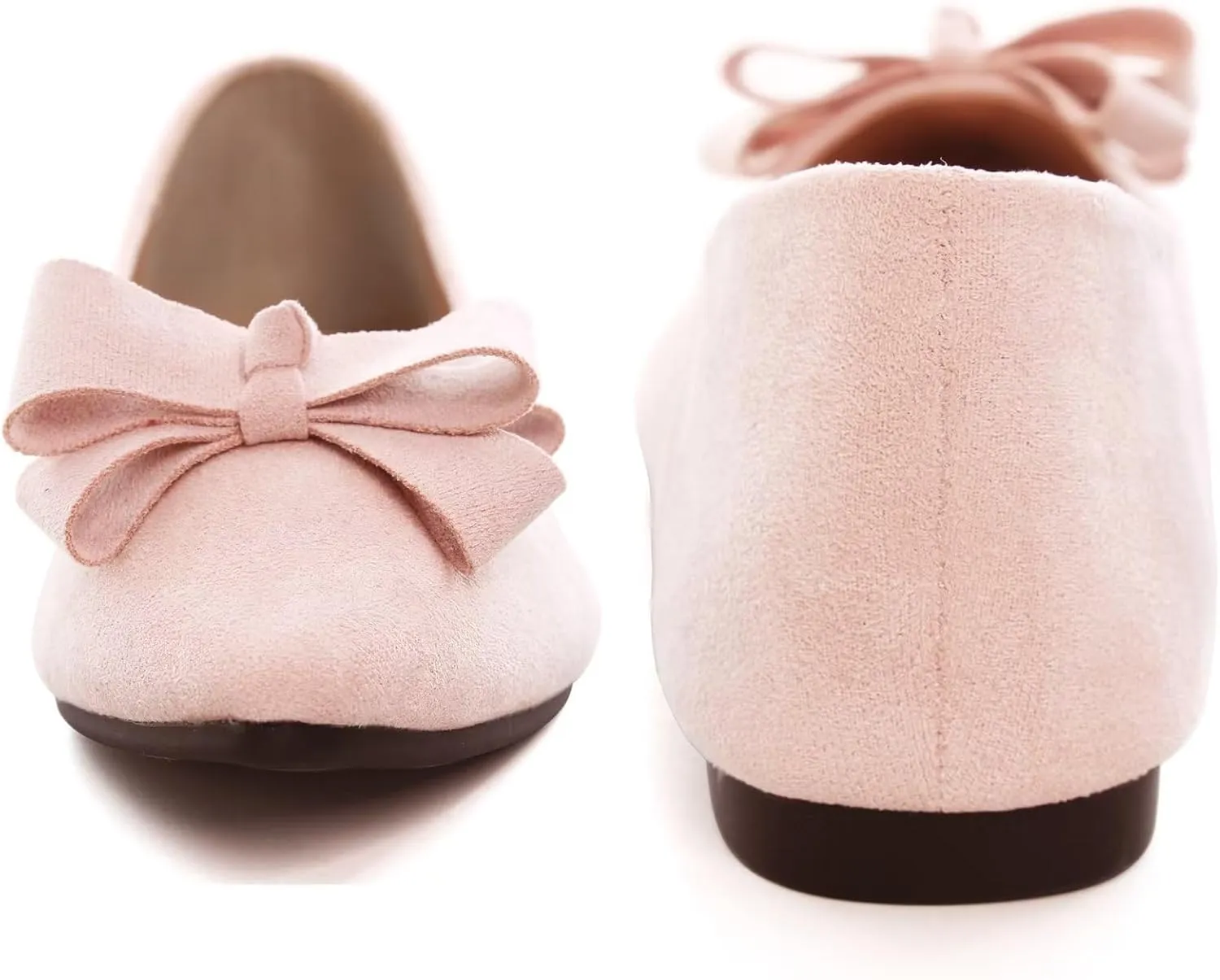 TN TANGNEST Women's Summer Dress Flats - Comfortable Pointed Toe Bowknot Ballet Shoes for Woman - Soft Suede Driving Flats