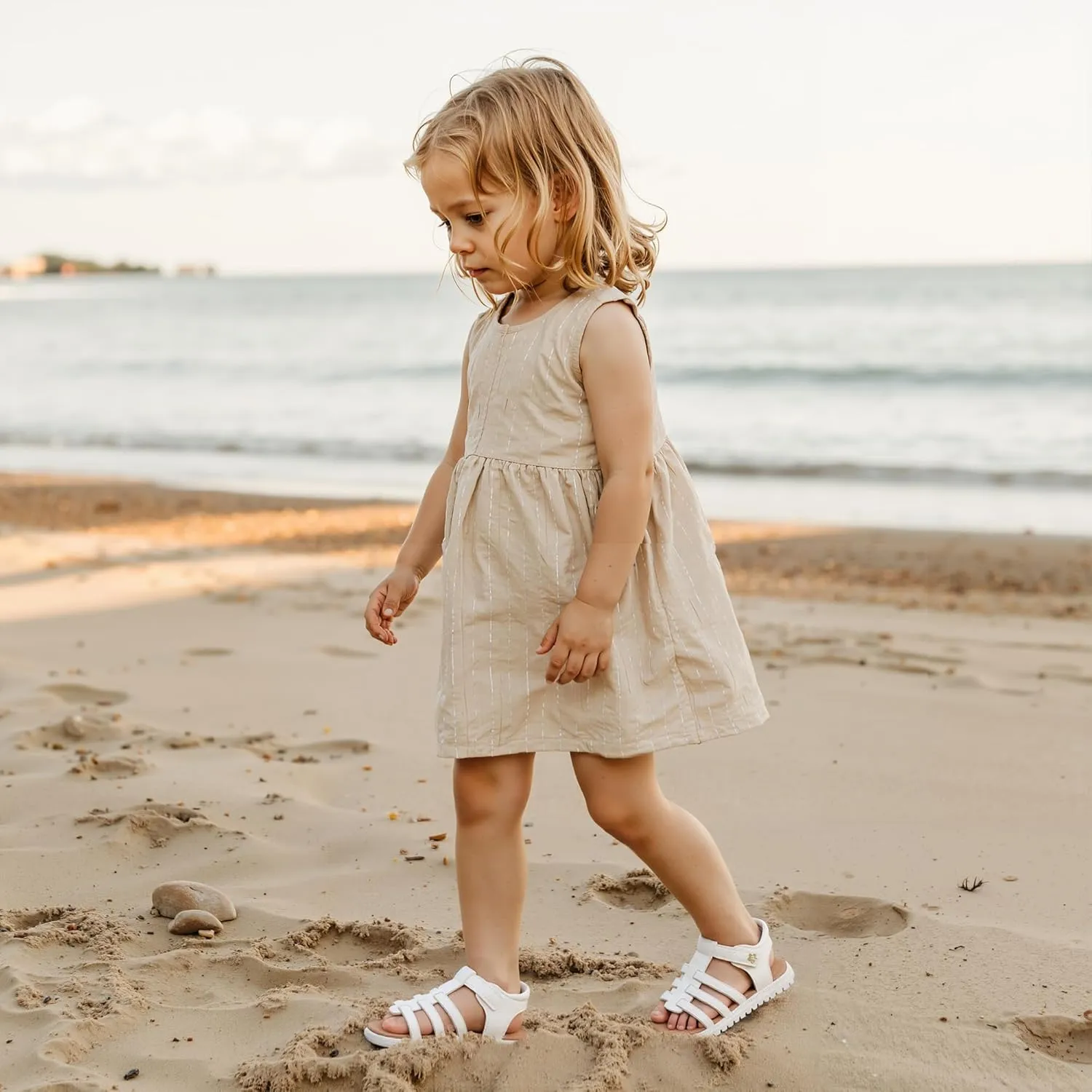 Toddler Girl Sandals Little Kids Summer Dress Shoes Open Toe Flats Princess Sandals for School Beach Party