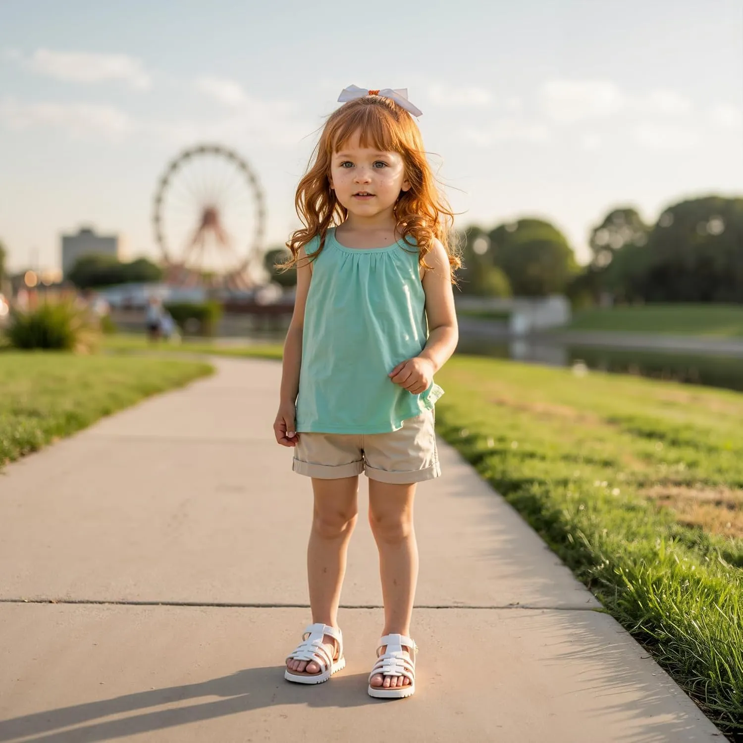 Toddler Girl Sandals Little Kids Summer Dress Shoes Open Toe Flats Princess Sandals for School Beach Party