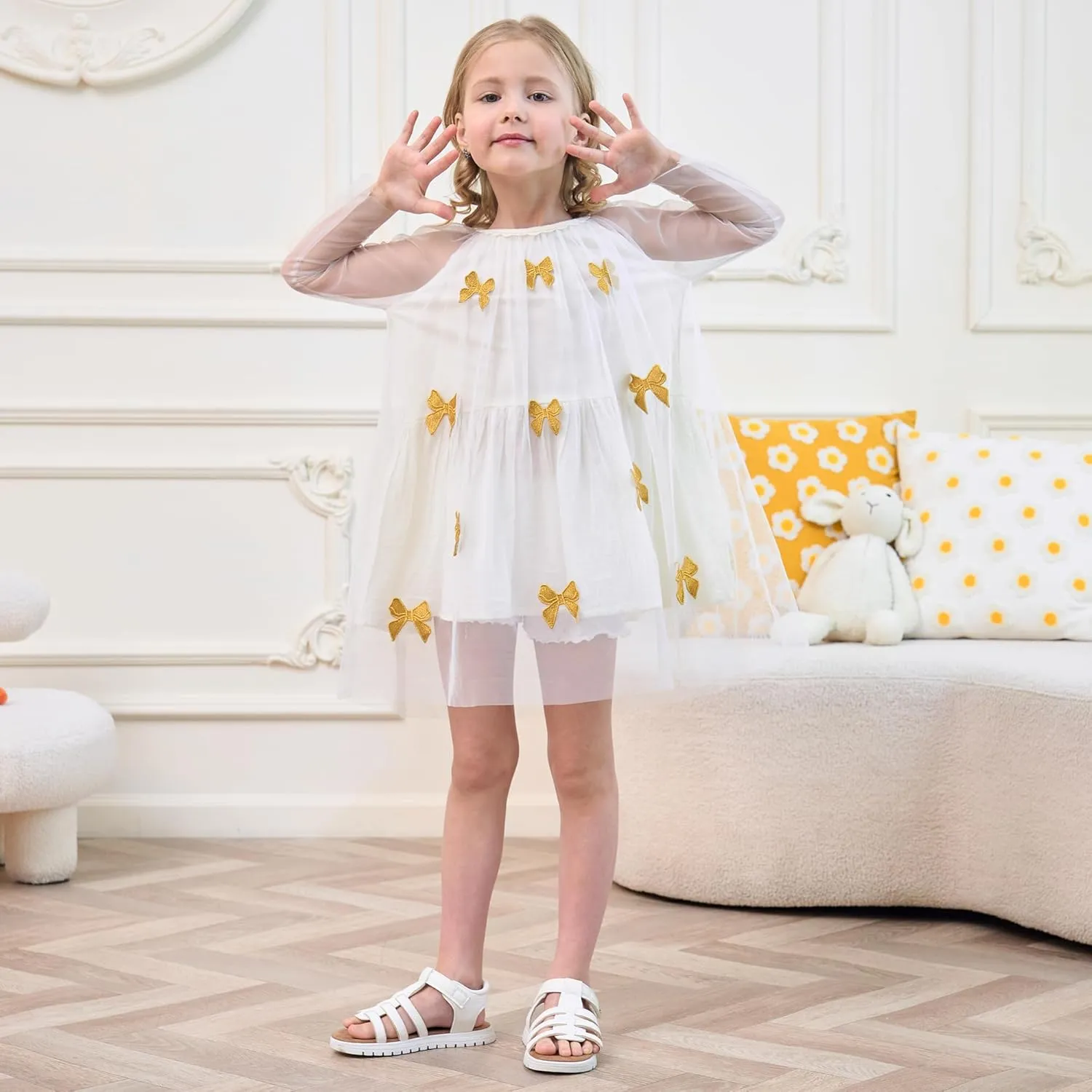 Toddler Girl Sandals Little Kids Summer Dress Shoes Open Toe Flats Princess Sandals for School Beach Party