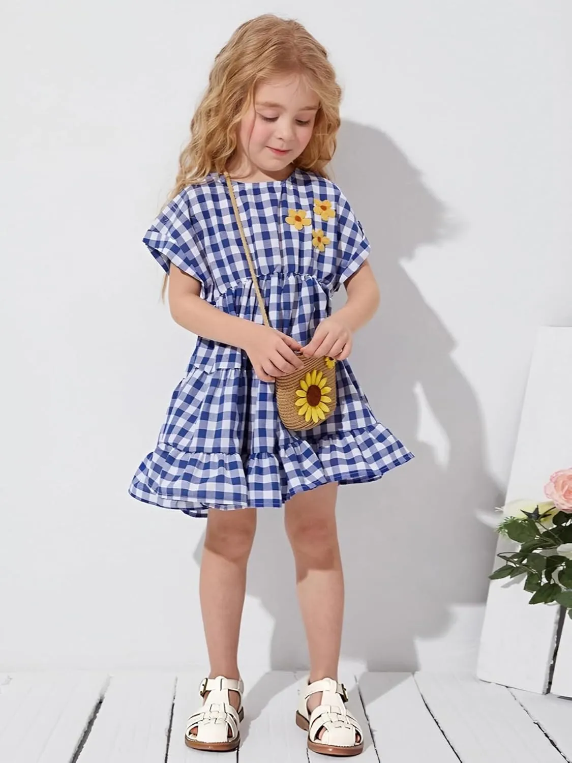 Toddler Little Girl Summer Sandals - Flower Girl Close Toe Dress Shoes Flats Wedding Princess