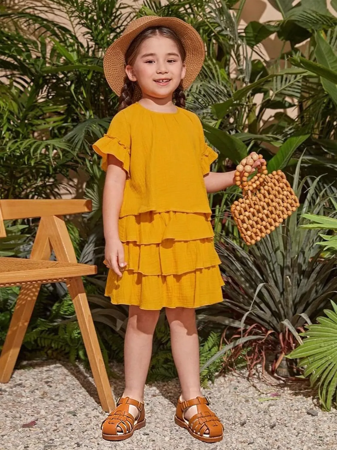 Toddler Little Girl Summer Sandals - Flower Girl Close Toe Dress Shoes Flats Wedding Princess