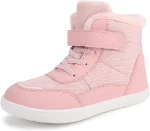 Toddler/Little/Big Kids Barefoot Shoes Girls Boys Winter Wide Toe Box Fur Lined Warm Anti-Slip Minimalist High Top Snow Boots