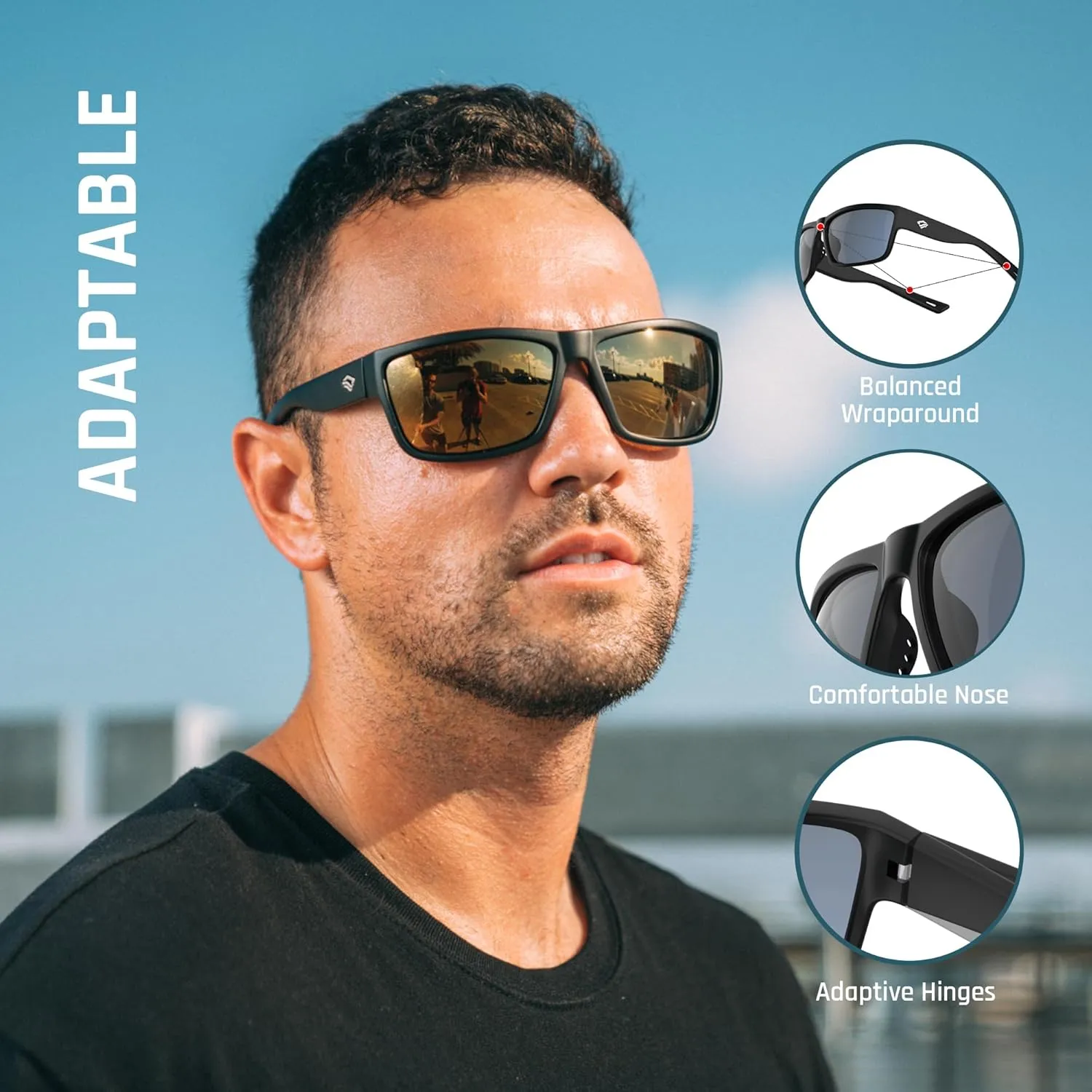 TOREGE Polarized Sports Sunglasses for Men and Women Cycling Running Golf Fishing Sunglasses TR26