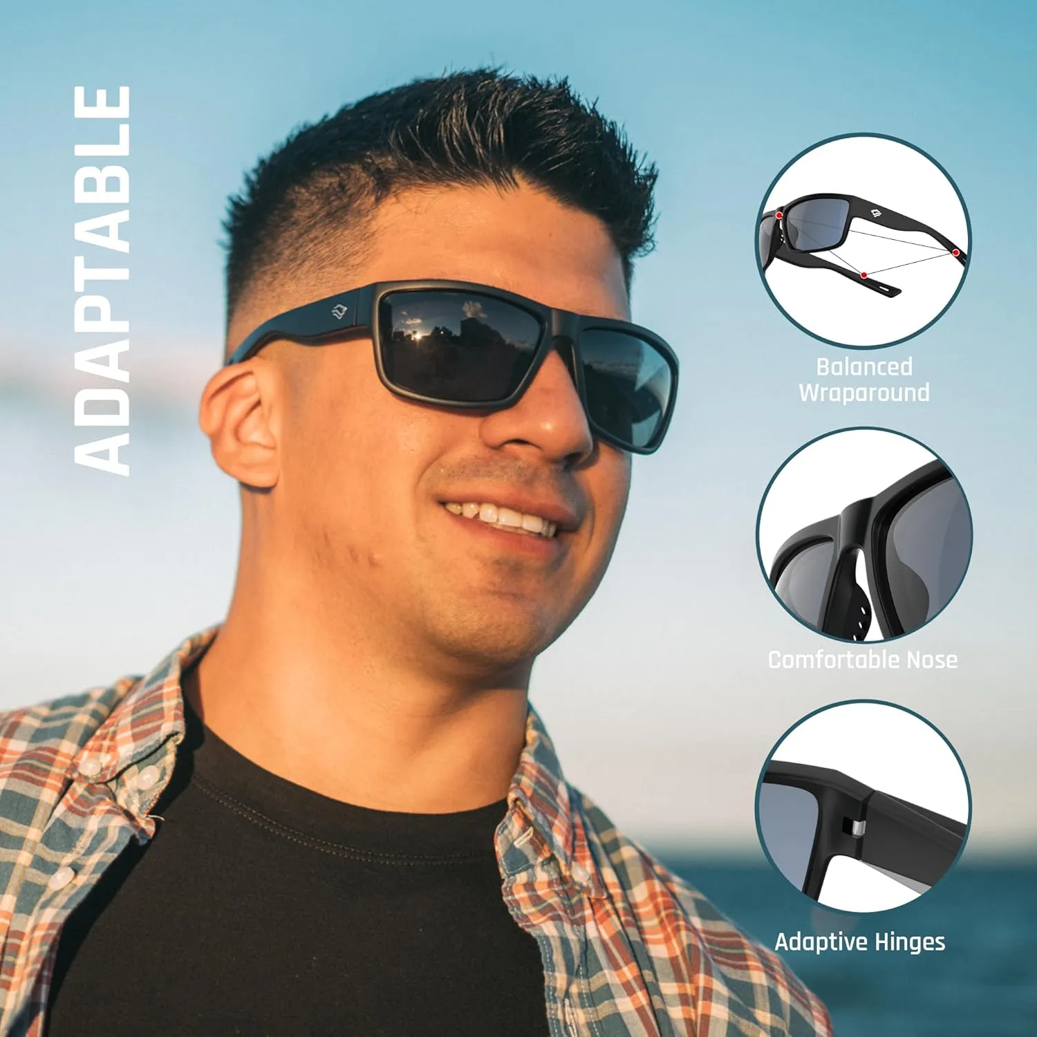 TOREGE Polarized Sports Sunglasses for Men and Women Cycling Running Golf Fishing Sunglasses TR26