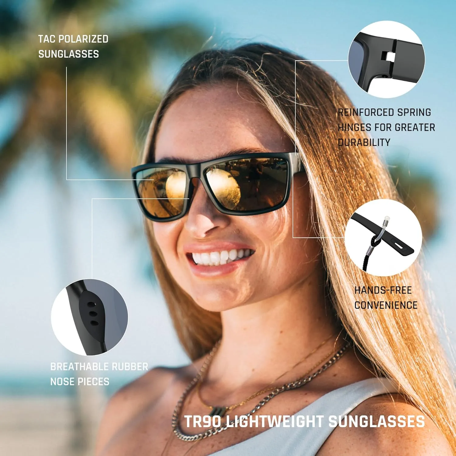 TOREGE Polarized Sports Sunglasses for Men and Women Cycling Running Golf Fishing Sunglasses TR26
