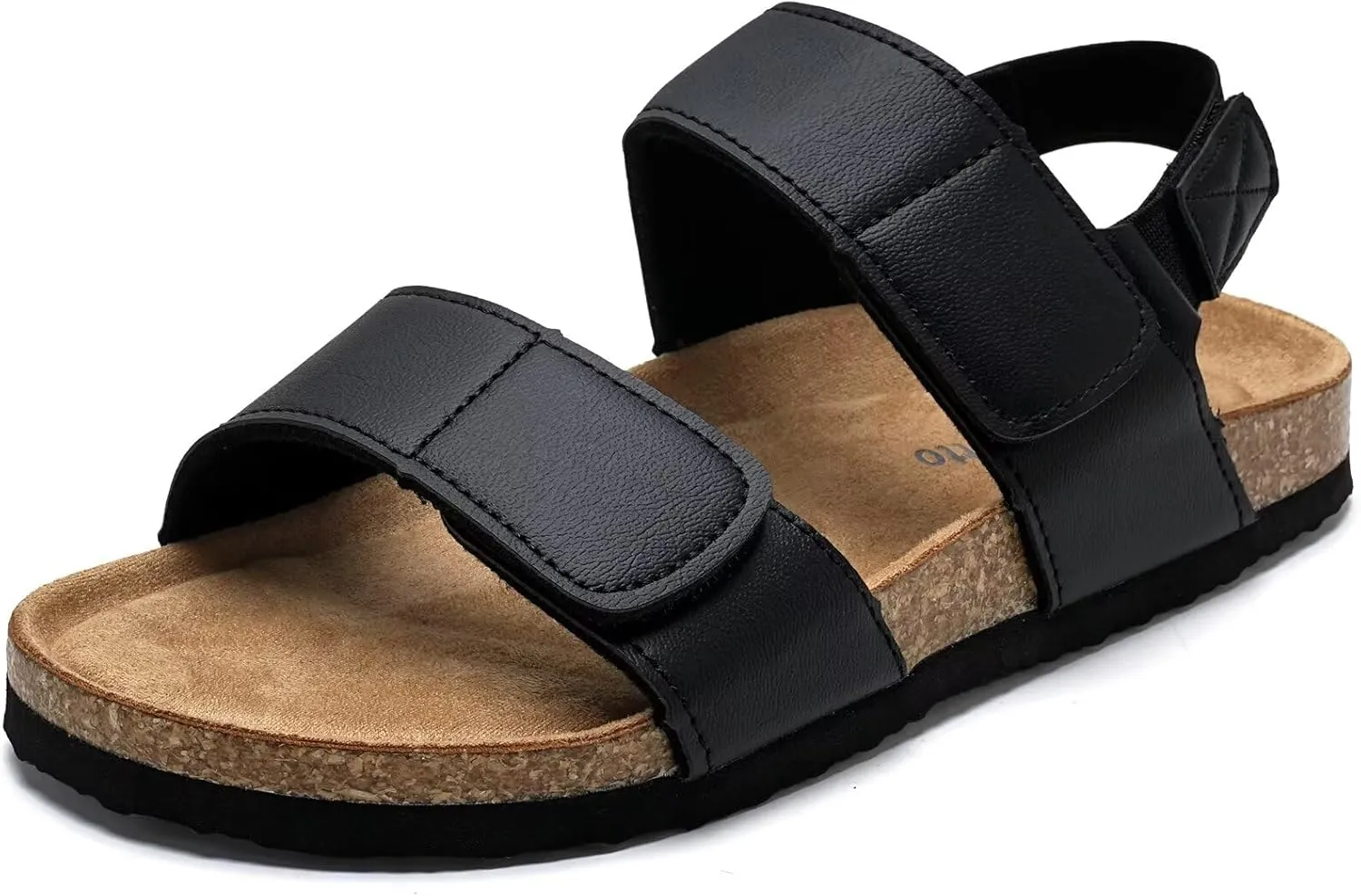 Torotto Girls Boys Sandals with Cork Footbed Adjustable Straps Summer Glitter Slides Sandals Open Toes Flat for Kids Toddler