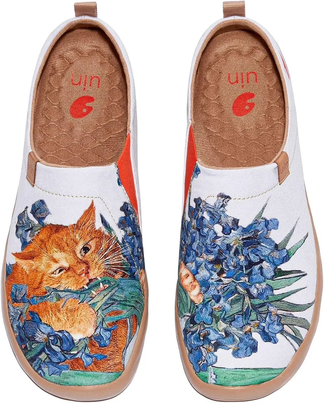 UIN Women's Art Travel Shoes Slip On Casual Loafers Lightweight Comfort Fashion Sneaker Fat Cat Art Toledo Ⅰ Love Irises' Smell (6)