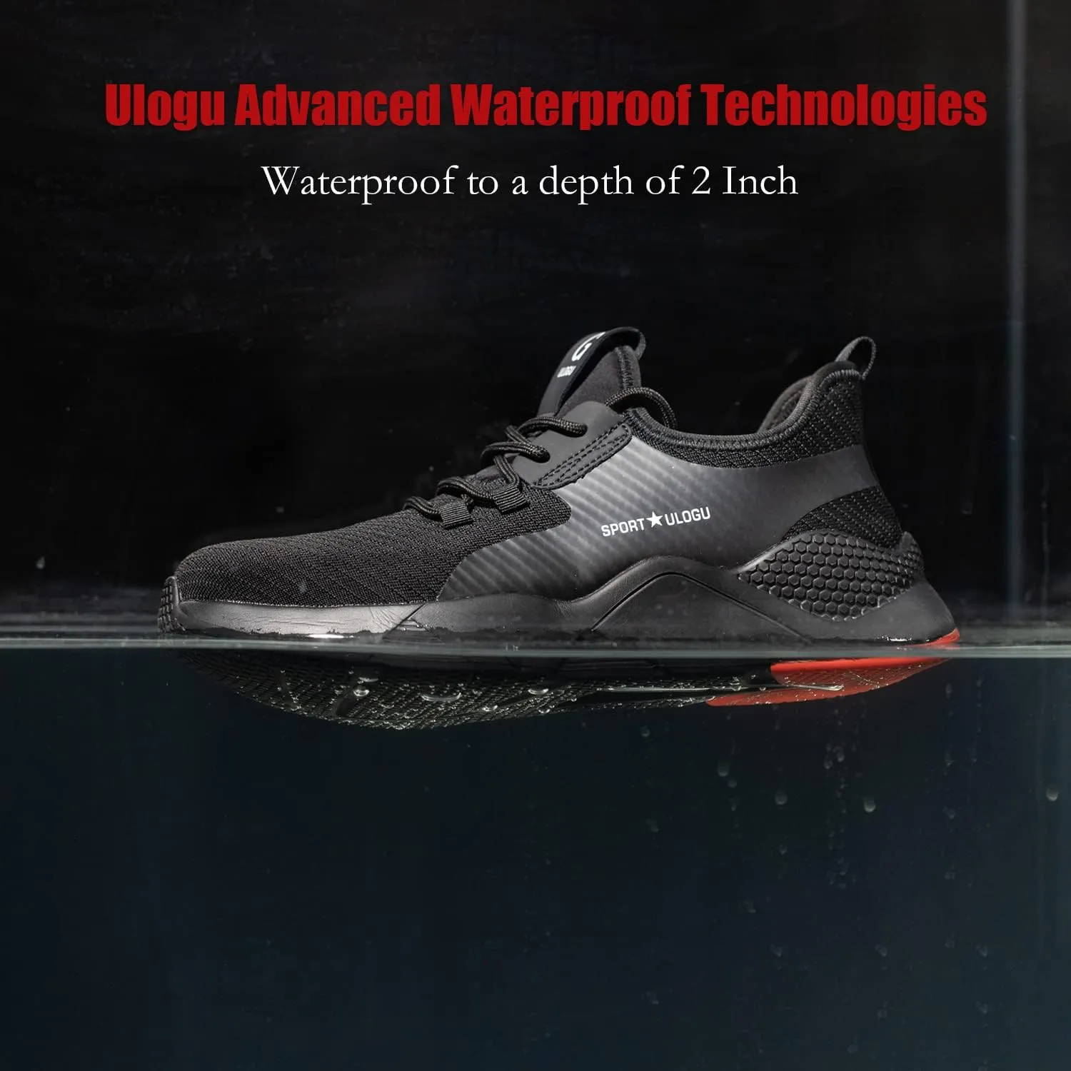 ulogu Waterproof Steel Toe Shoes for Men Comfy Lightweight Non Slip Safety Work Sneakers 6-Month Warranty