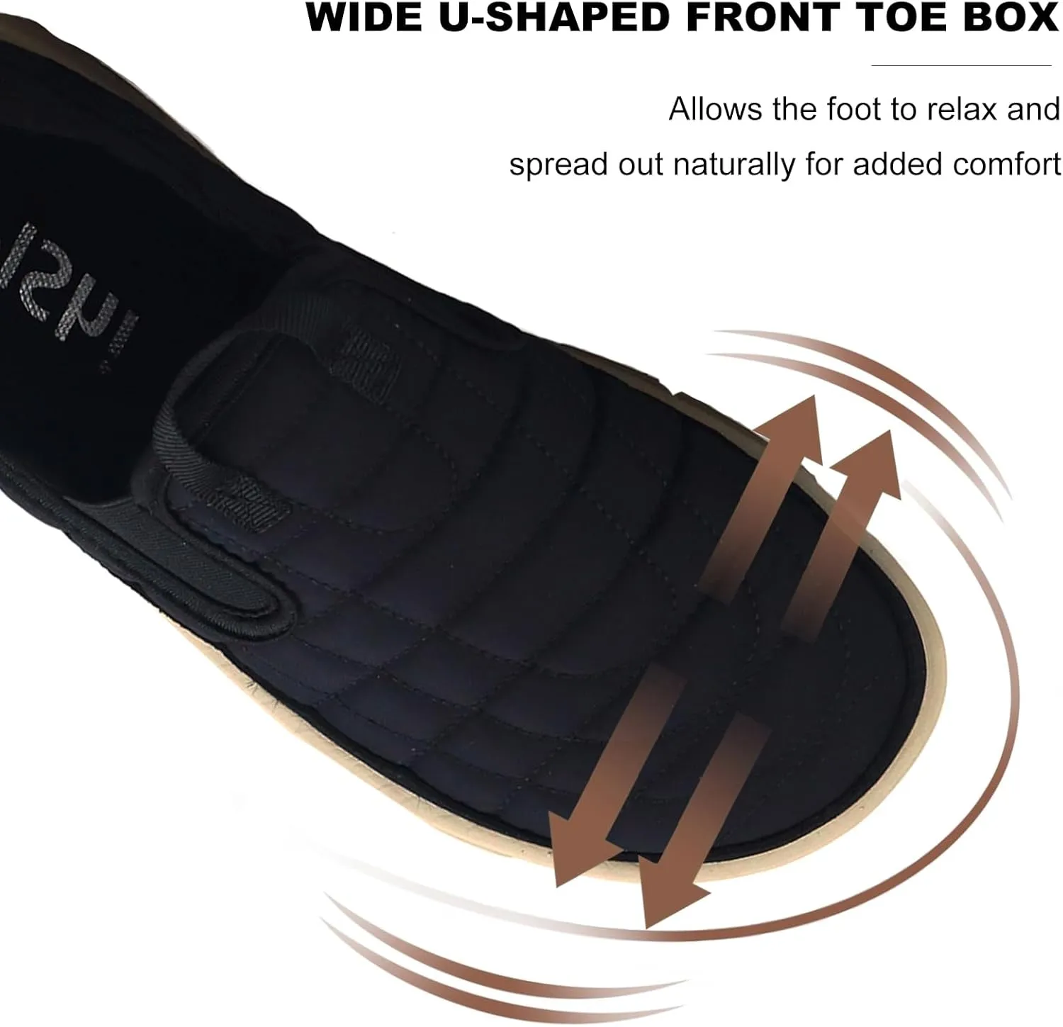 UPIShi Men's House Wide Slippers Indoor Outdoor Loafers Casual Walking Camping Slip On Shoes