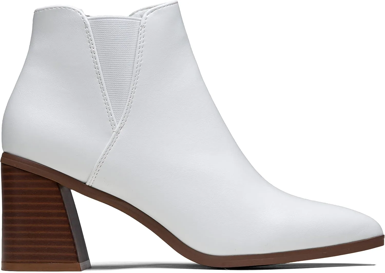 Vepose Women's 9631 Ankle Booties Pointed Toe, Block Chunky Heel Boots with Side Zipper