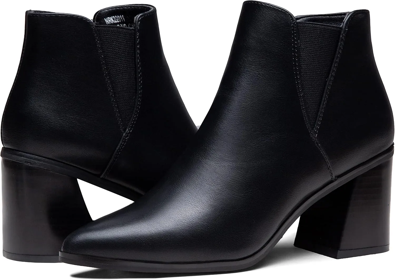 Vepose Women's 9631 Ankle Booties Pointed Toe, Block Chunky Heel Boots with Side Zipper
