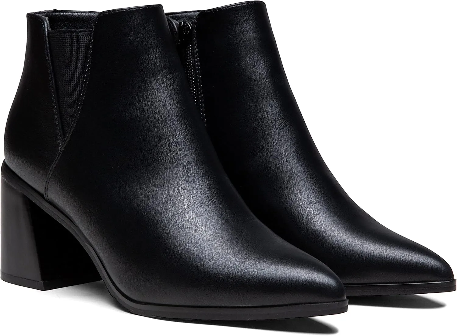 Vepose Women's 9631 Ankle Booties Pointed Toe, Block Chunky Heel Boots with Side Zipper