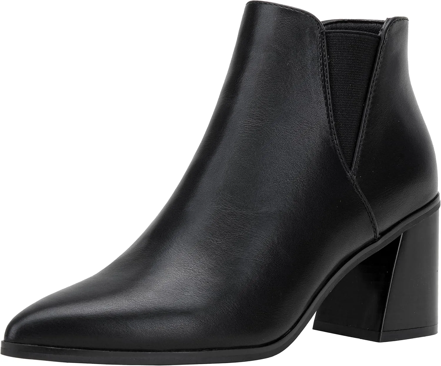 Vepose Women's 9631 Ankle Booties Pointed Toe, Block Chunky Heel Boots with Side Zipper