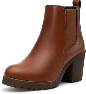 Vepose Women’s Ankle Chunky Heeled Boots Platform Chelsea Retro Short 999 Booties with Zipper