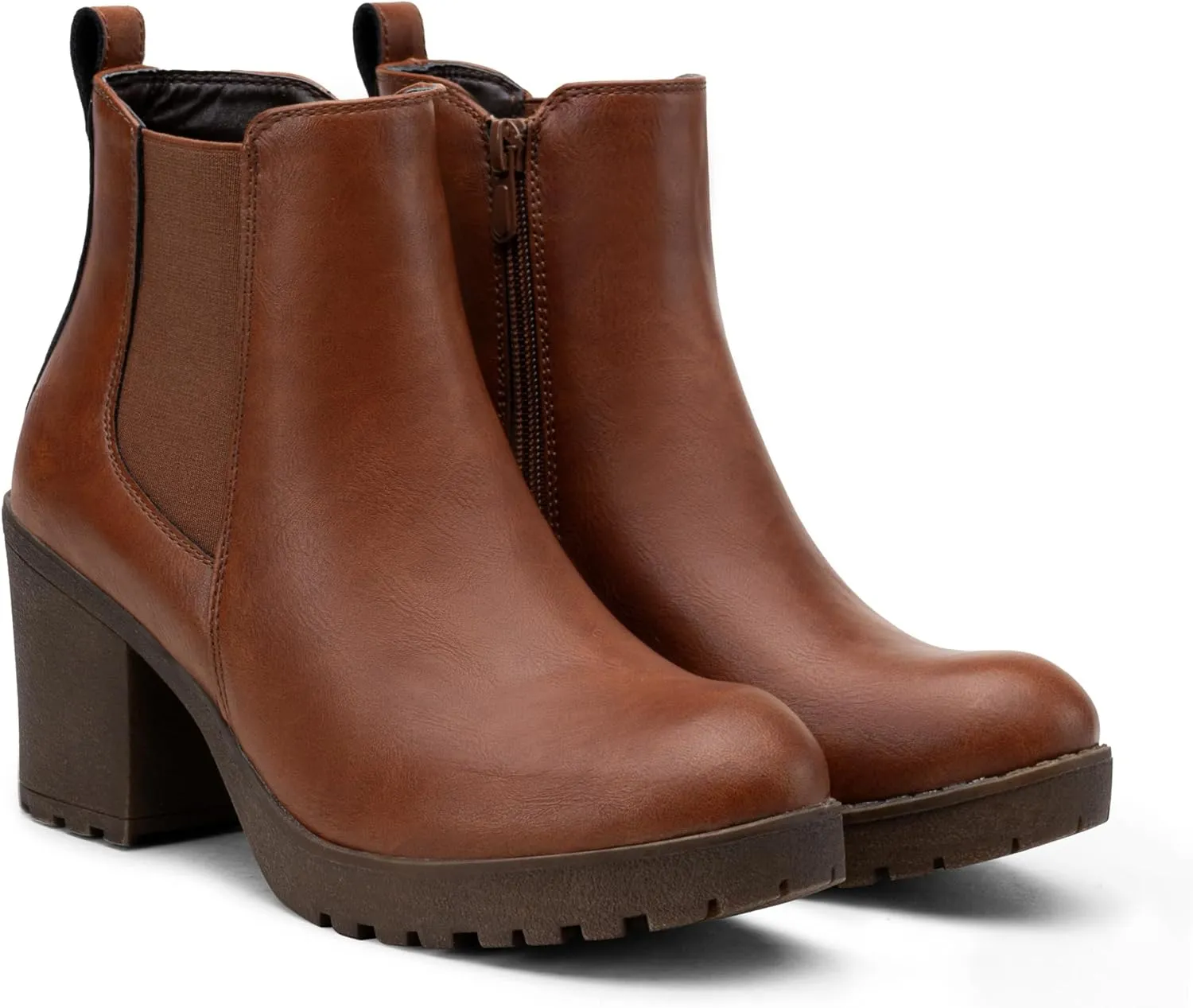 Vepose Women’s Ankle Chunky Heeled Boots Platform Chelsea Retro Short 999 Booties with Zipper