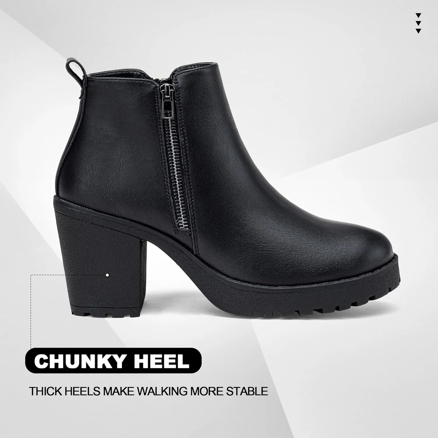 Vepose Women’s Ankle Chunky Heeled Boots Platform Chelsea Retro Short 999 Booties with Zipper