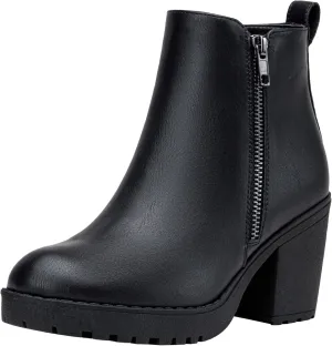 Vepose Women’s Ankle Chunky Heeled Boots Platform Chelsea Retro Short 999 Booties with Zipper