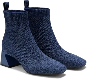 VIVAIA Melissa Women's Ankle Boots Slip on 1.77'' Chunky Block Mid Heel Booties Pointed Toe Retro-inspired Design