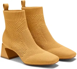 VIVAIA Melissa Women's Ankle Boots Slip on 1.77'' Chunky Block Mid Heel Booties Pointed Toe Retro-inspired Design