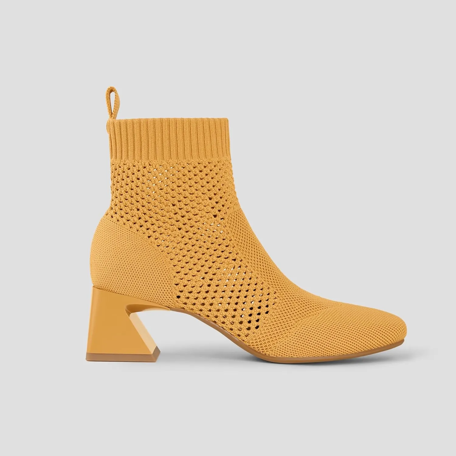 VIVAIA Melissa Women's Ankle Boots Slip on 1.77'' Chunky Block Mid Heel Booties Pointed Toe Retro-inspired Design