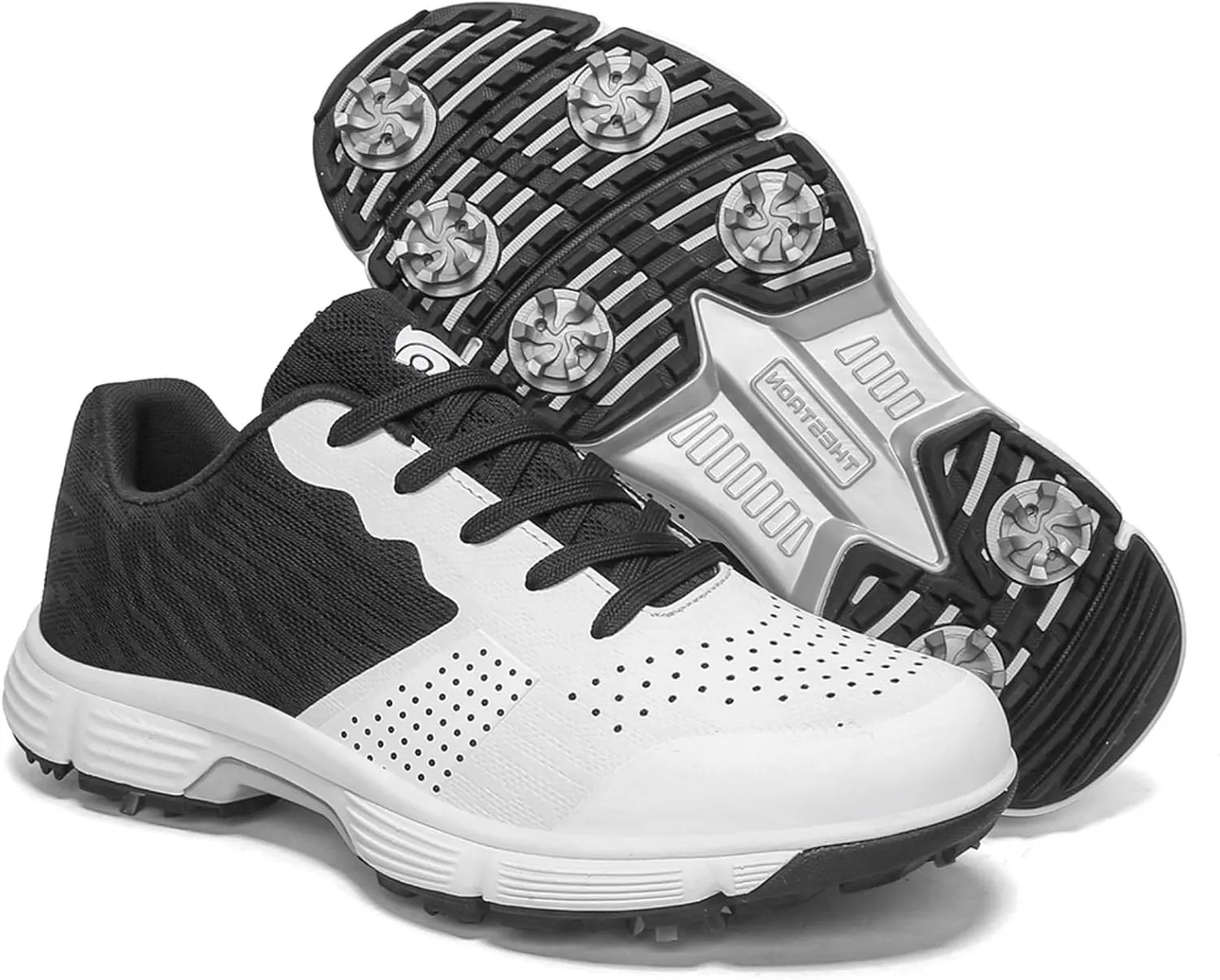 Waterproof with 7 Spikes Golf Shoes for Men - Summer Mens Comfortable Breathable Golf Sport Sneakers Male Walking Footwears- Golf Trainers Shoes for Men