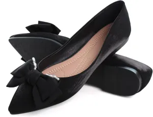 WENJIAZHIZHI Womens Glittery Bow Ballet Flats Pointed Toe Loafers Flat Dress Shoes for Women Wedding Dressy Comfortable